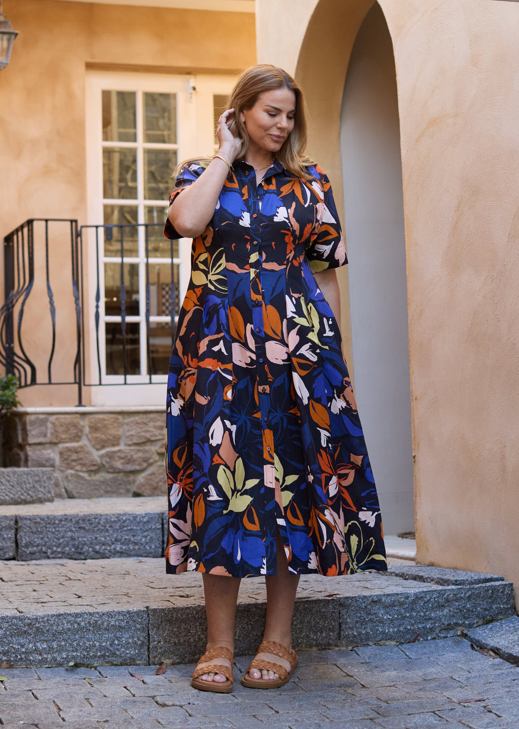 CLEO MIDI DRESS - MAISIE PRINT - PETITE