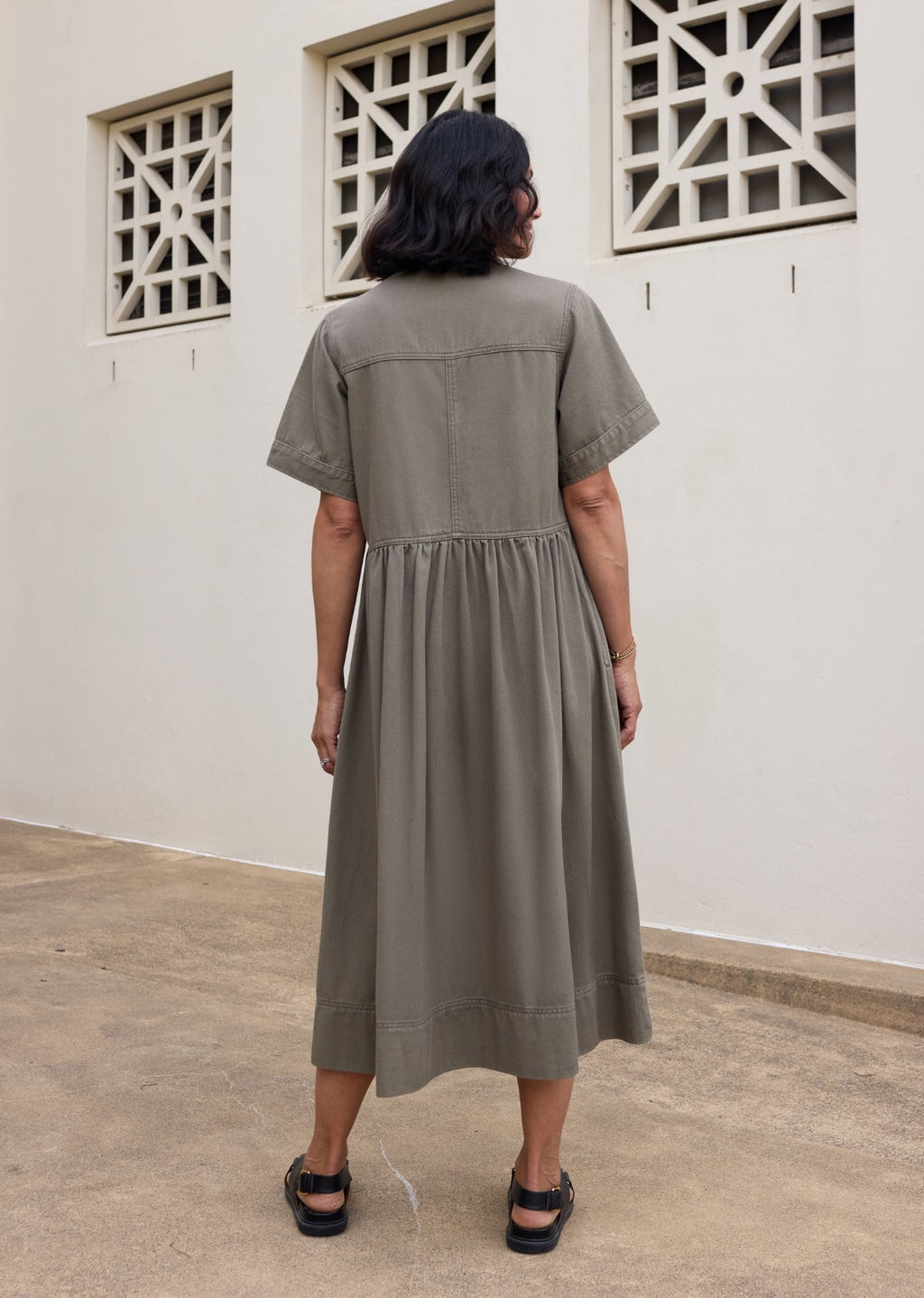 MONTANA DENIM SHIRTDRESS - KHAKI