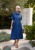 MONTANA DENIM SHIRTDRESS - MID BLUE - PETITE