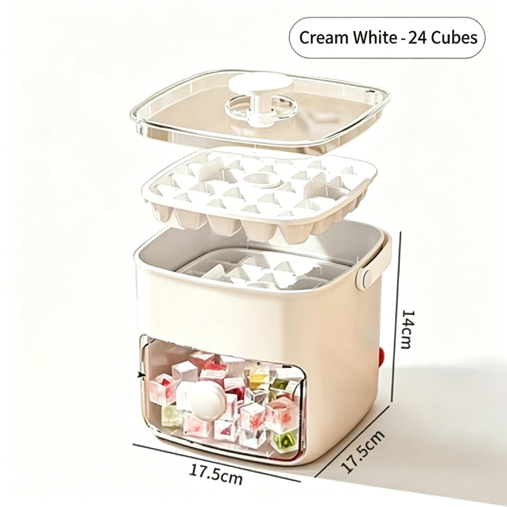 Ice Cube Mold Food Grade Ice Box Style With Lid Large Capacity Refrigerator Ice Storage Household Press Ice Tray