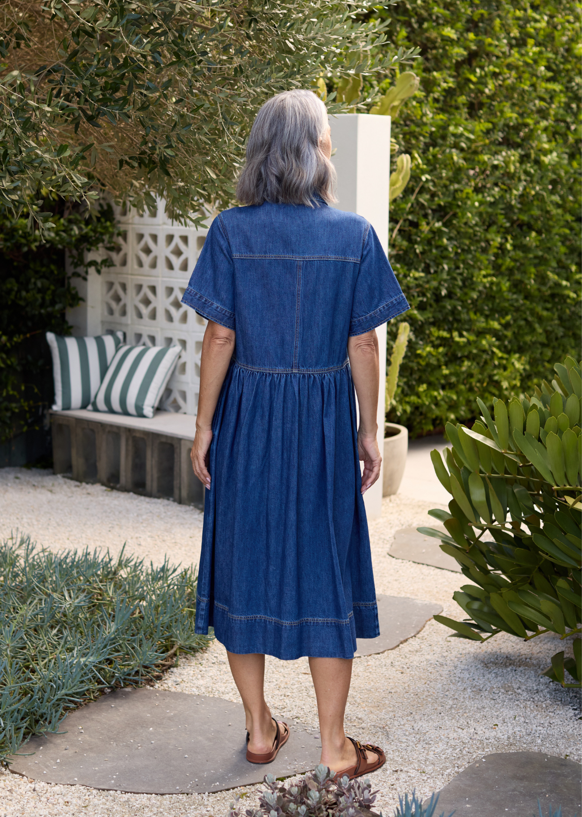 MONTANA DENIM SHIRTDRESS - MID BLUE - PETITE