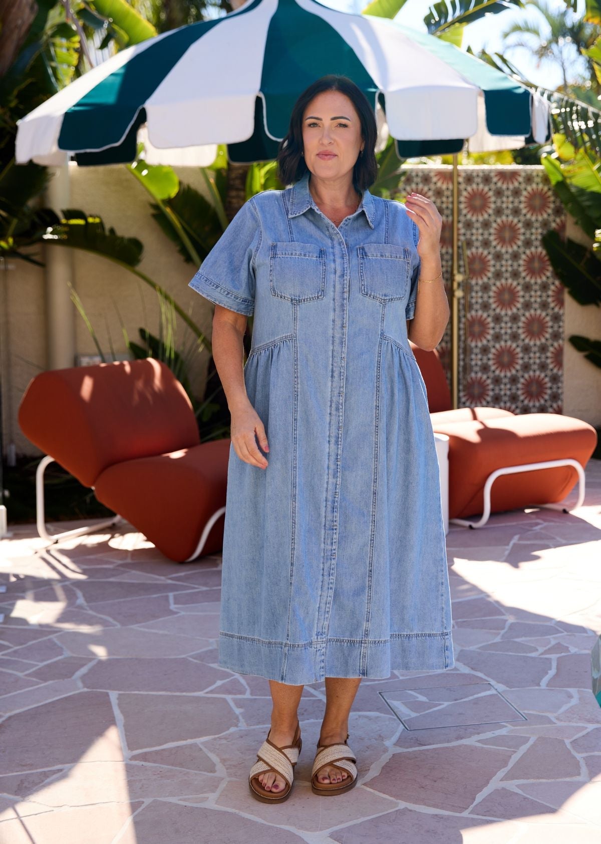 MONTANA DENIM SHIRTDRESS - LIGHT BLUE - PETITE