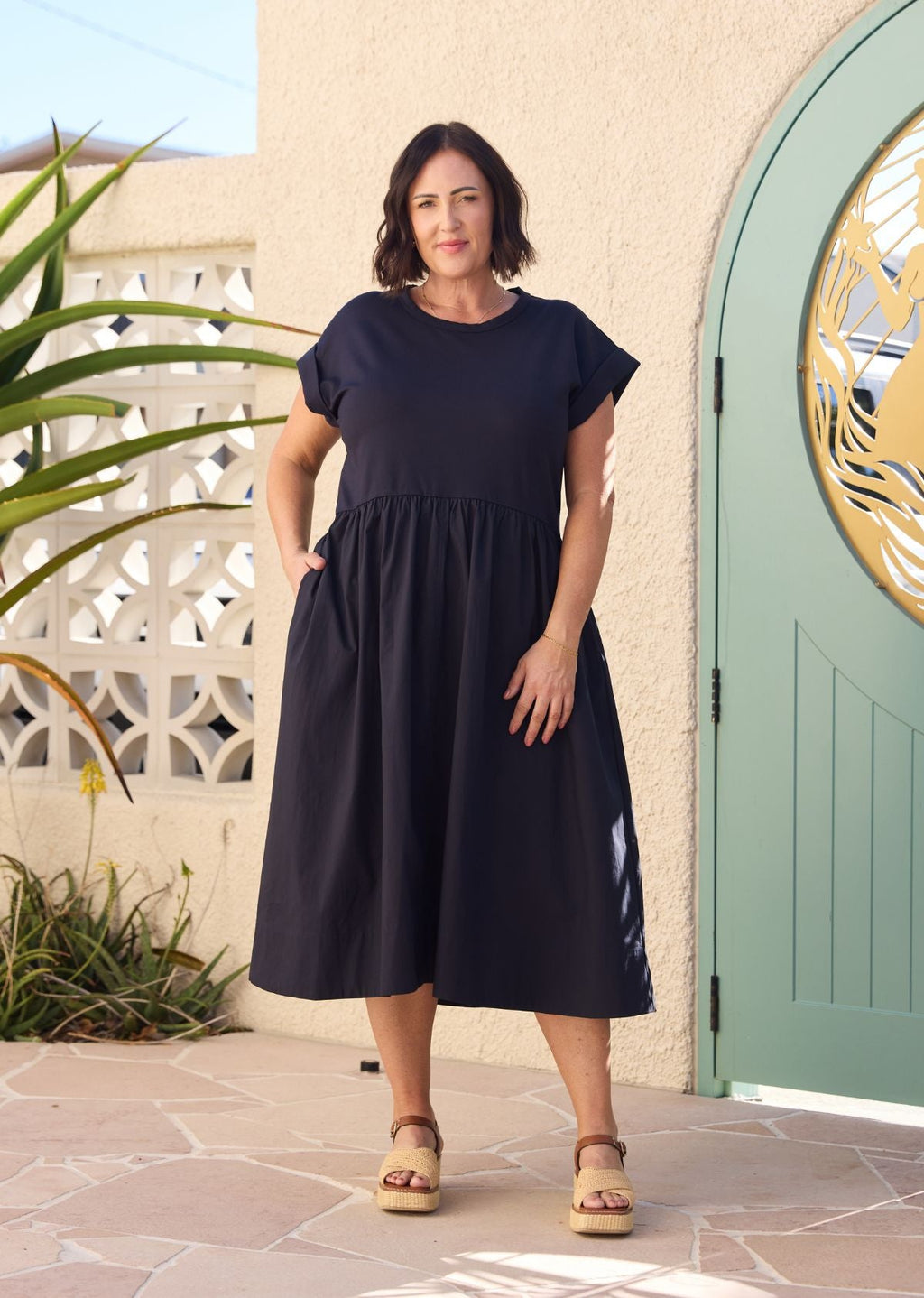 GRETA MIDI DRESS - FRENCH NAVY
