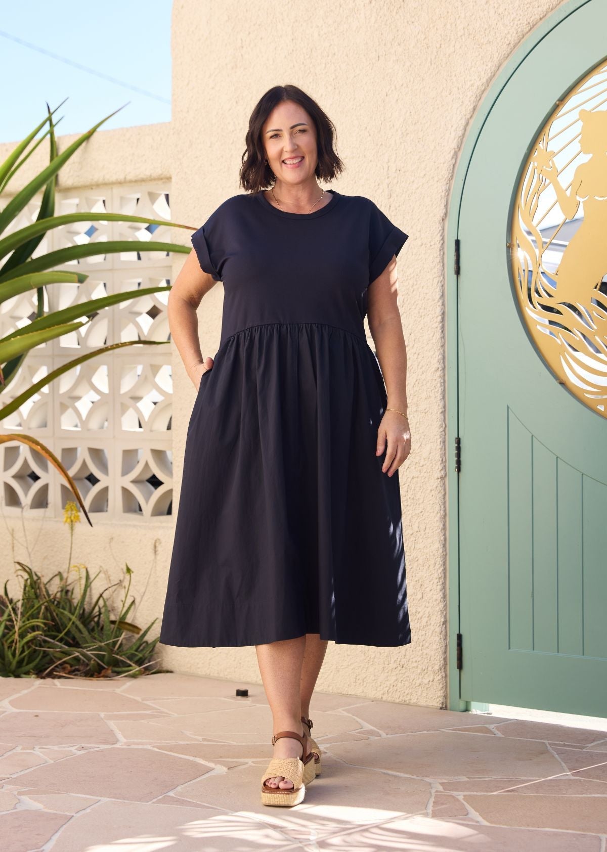 GRETA MIDI DRESS - FRENCH NAVY - PETITE