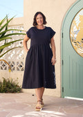 GRETA MIDI DRESS - FRENCH NAVY