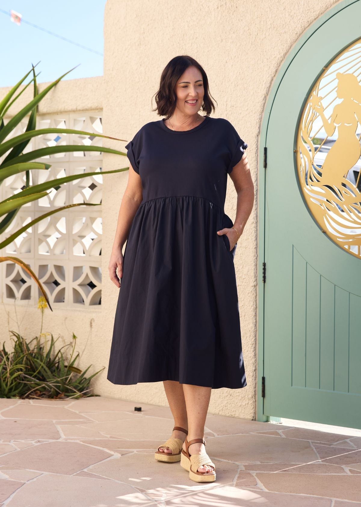 GRETA MIDI DRESS - FRENCH NAVY - PETITE