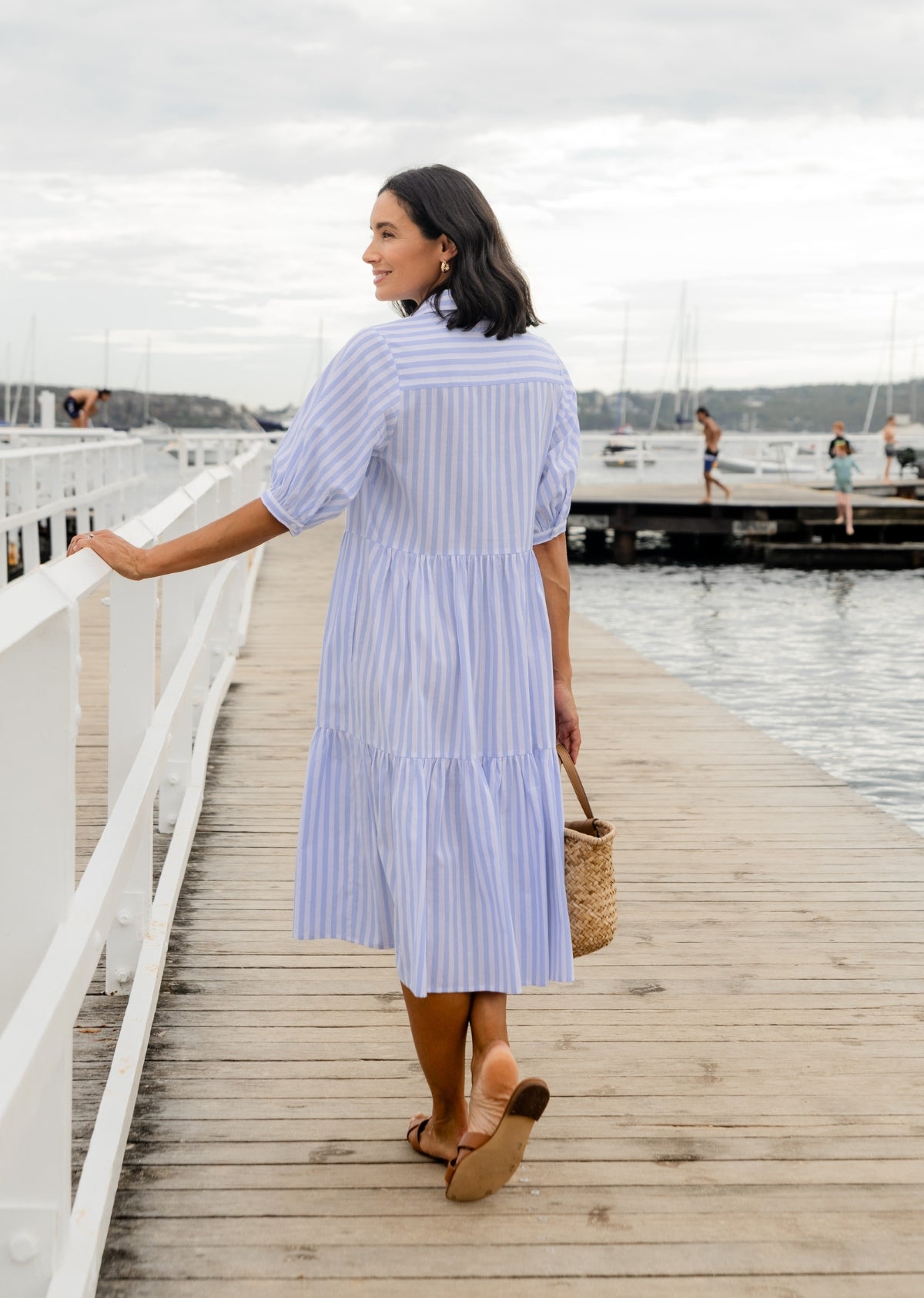 MARNIE SHIRTDRESS - SKY BLUE - PETITE