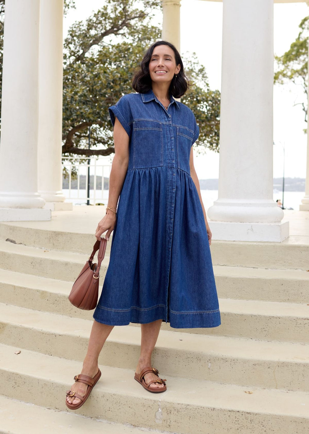HARPER DENIM DRESS - MID BLUE