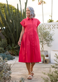 HARPER SHIRTDRESS - RASPBERRY