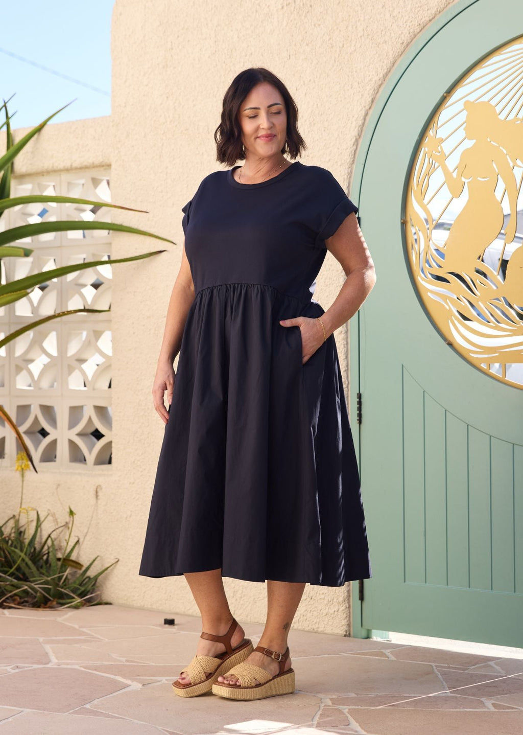 GRETA MIDI DRESS - FRENCH NAVY - PETITE