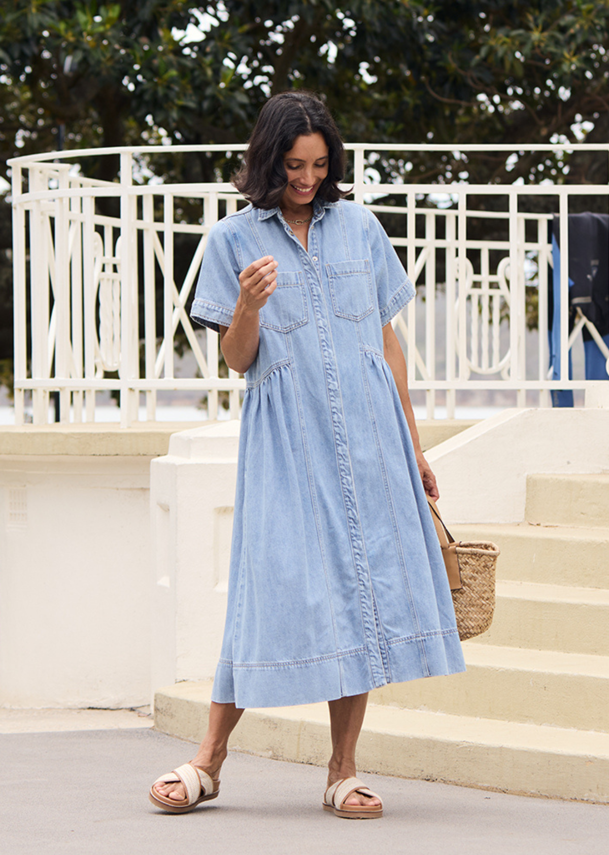 MONTANA DENIM SHIRTDRESS - LIGHT BLUE - PETITE