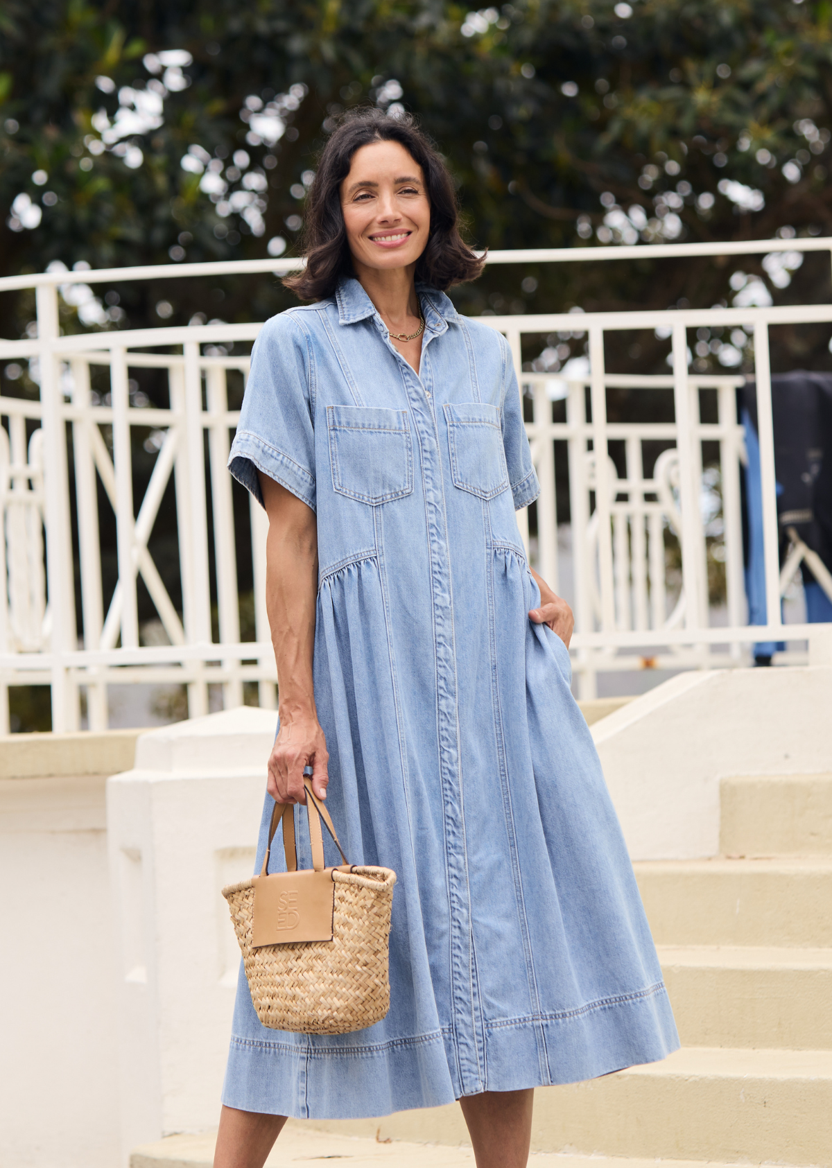MONTANA DENIM SHIRTDRESS - LIGHT BLUE - PETITE