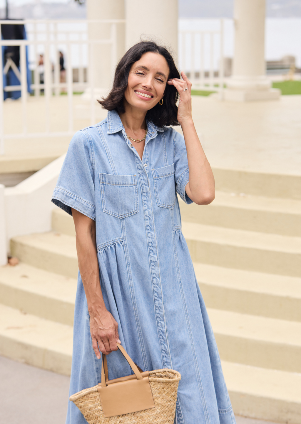 MONTANA DENIM SHIRTDRESS - LIGHT BLUE - PETITE