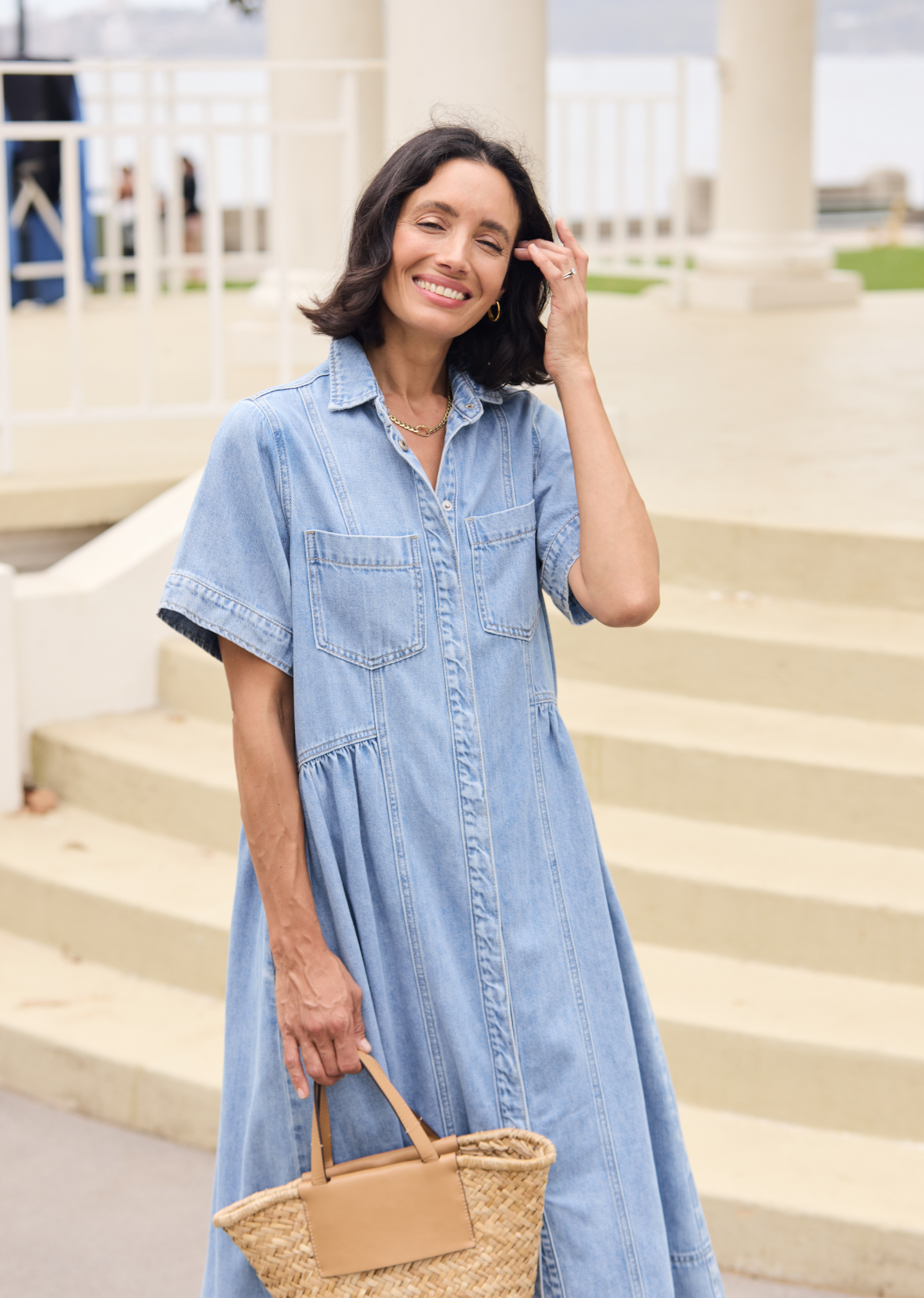 MONTANA DENIM SHIRTDRESS - LIGHT BLUE - PETITE