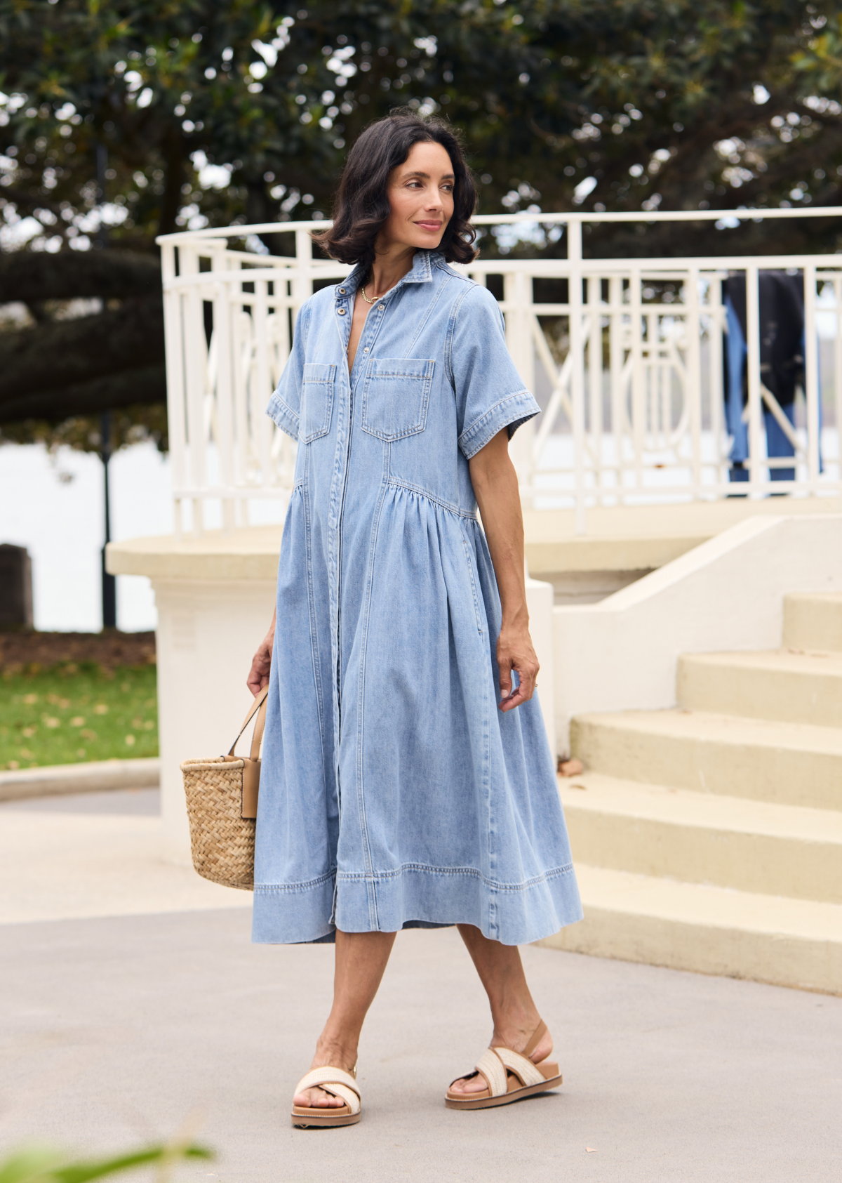 MONTANA DENIM SHIRTDRESS - LIGHT BLUE - PETITE