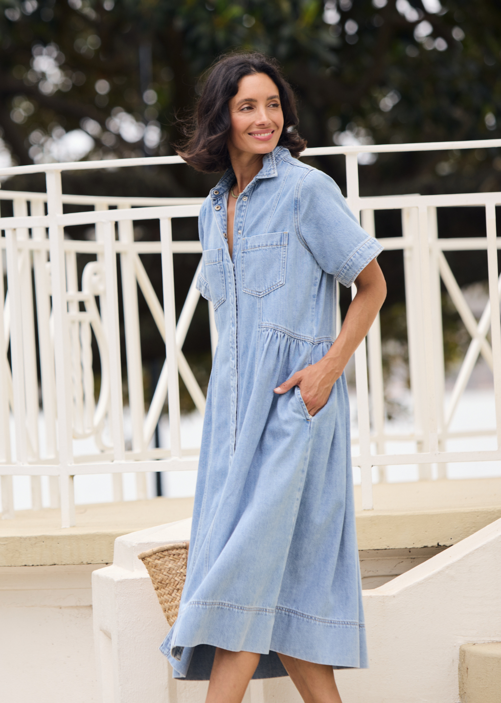 MONTANA DENIM SHIRTDRESS - LIGHT BLUE - PETITE