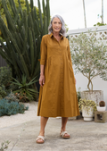 SUSIE SHIRTDRESS - DEEP MUSTARD