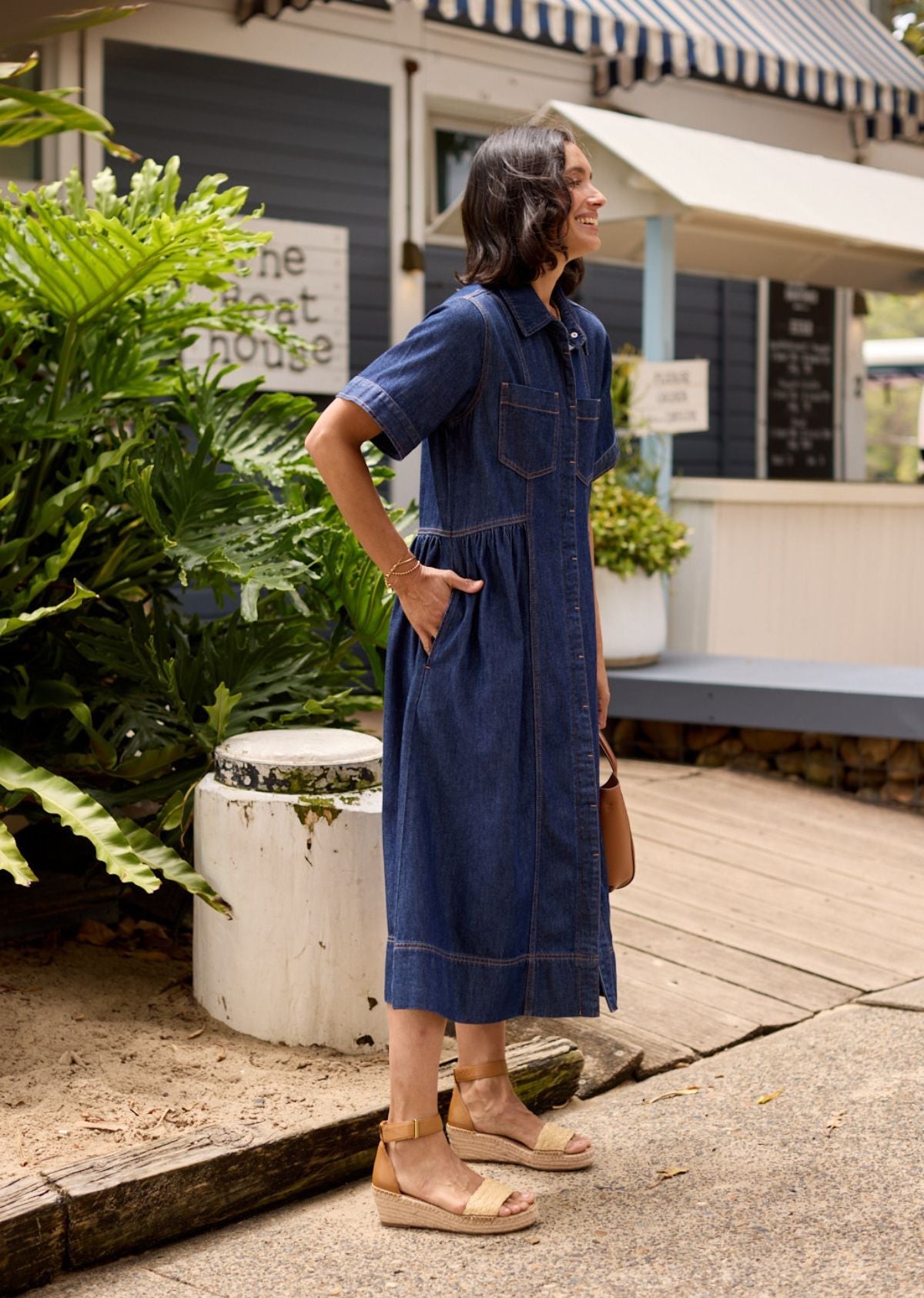 MONTANA DENIM SHIRTDRESS - INDIGO - PETITE