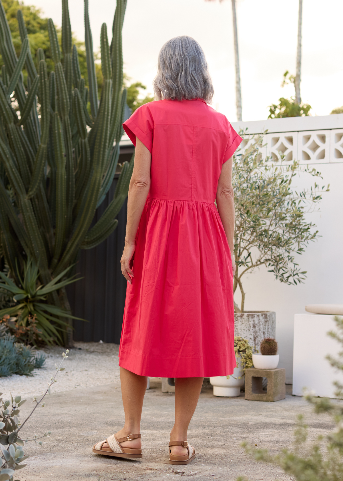 HARPER SHIRTDRESS - RASPBERRY