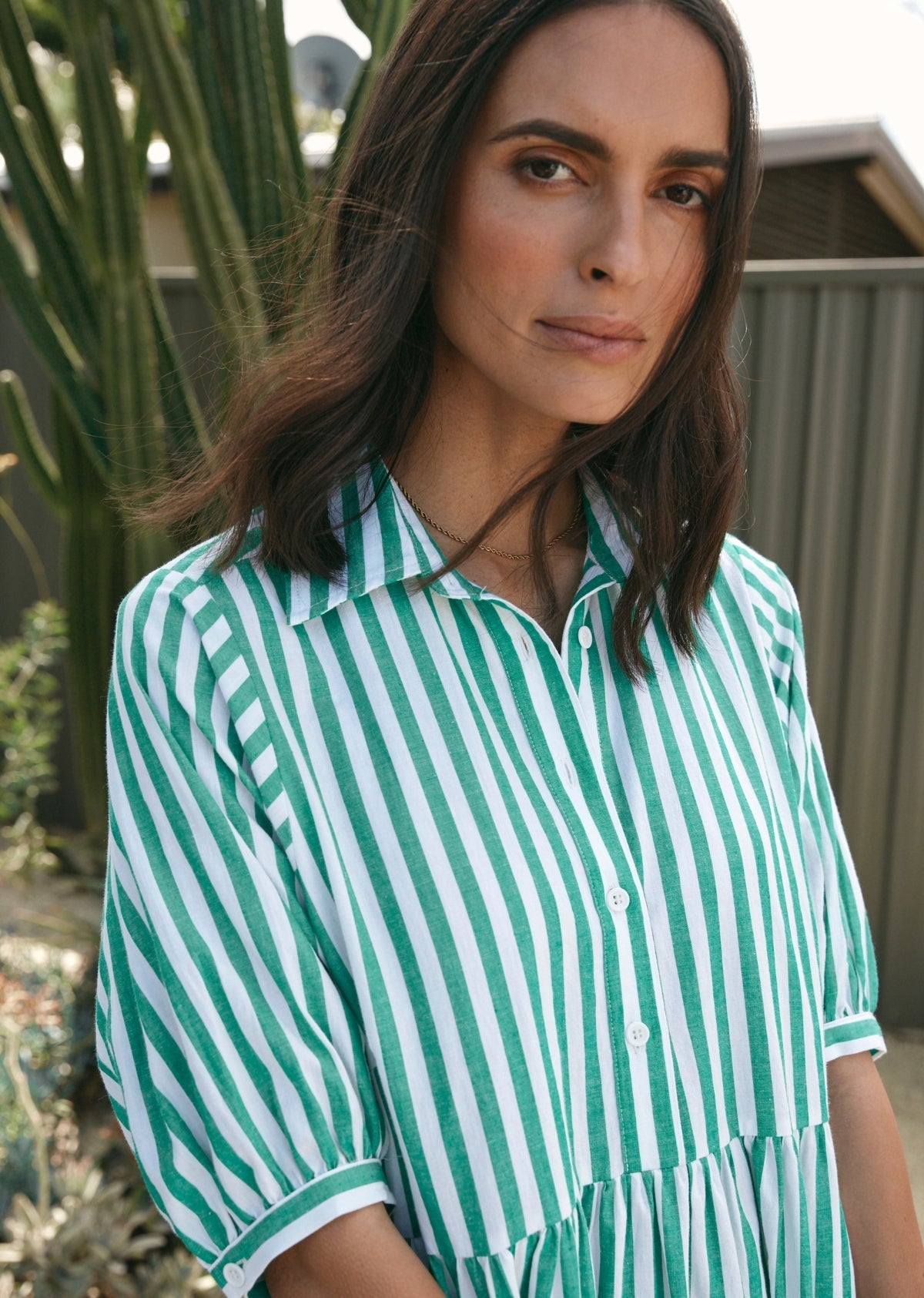 MARNIE SHIRTDRESS - APPLE GREEN