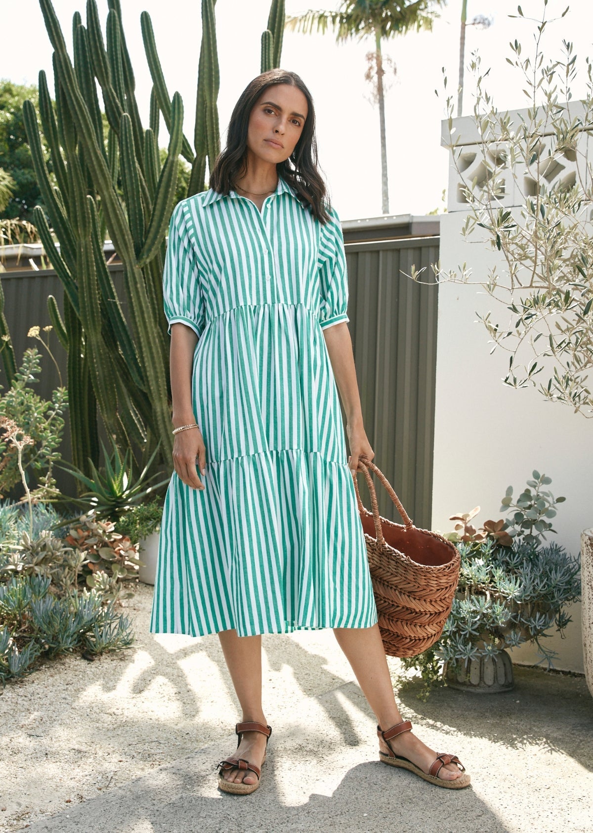 MARNIE SHIRTDRESS - APPLE GREEN