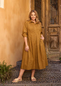 SUSIE SHIRTDRESS - DEEP MUSTARD - CURVE