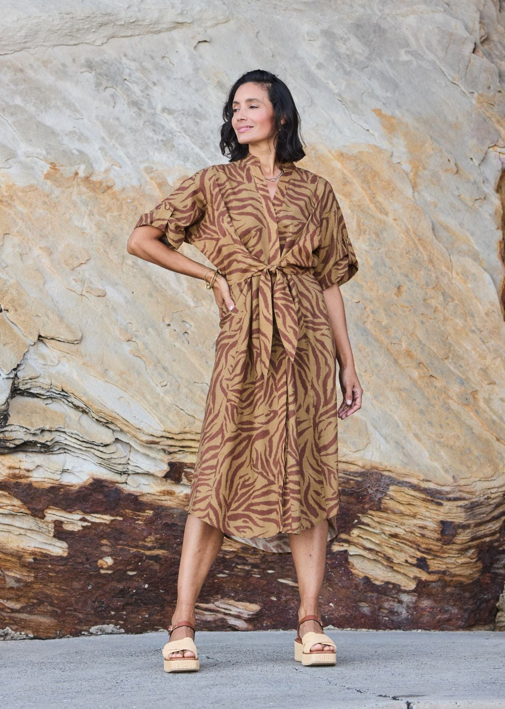 CHLOE MIDI DRESS - AZURA PRINT