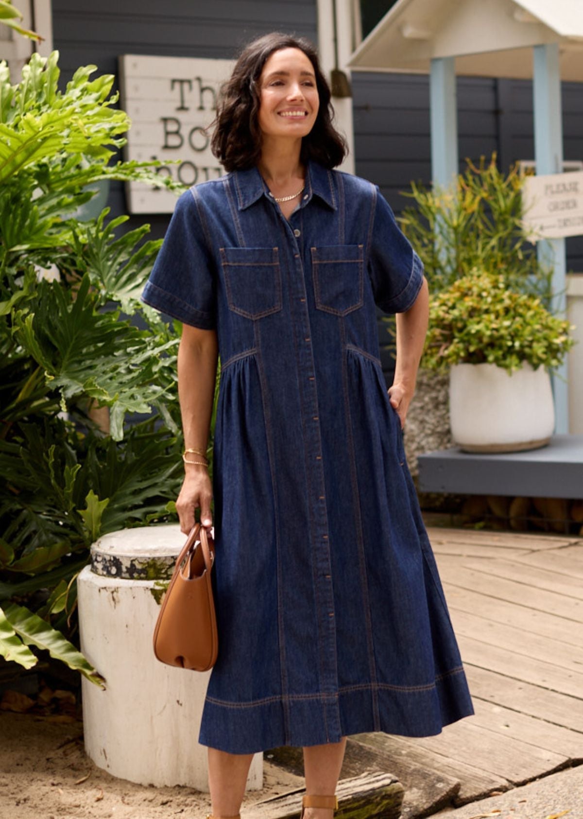 MONTANA DENIM SHIRTDRESS - INDIGO - PETITE