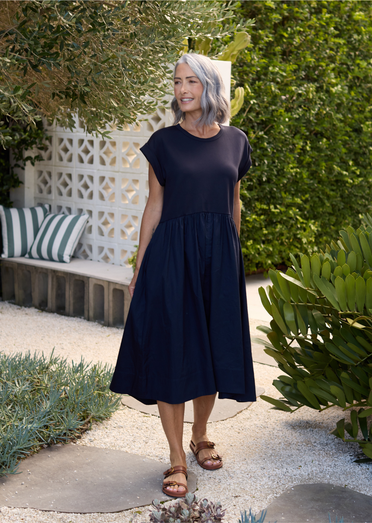 GRETA MIDI DRESS - FRENCH NAVY