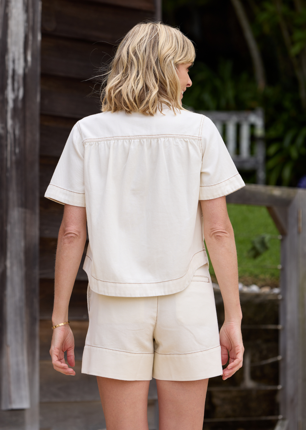 CASSIDY DENIM SHORT - ECRU