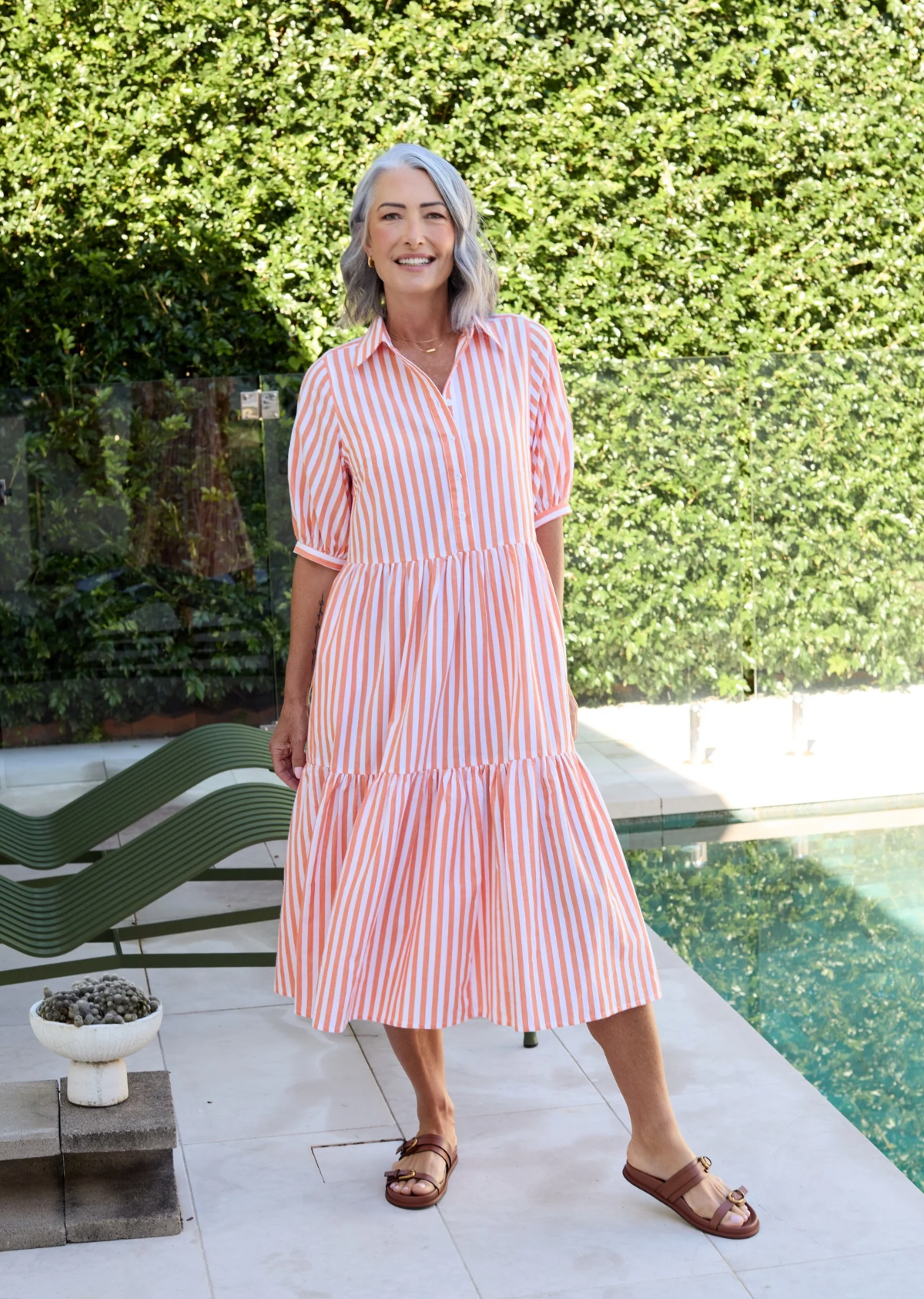 MARNIE SHIRTDRESS - TANGERINE - PETITE