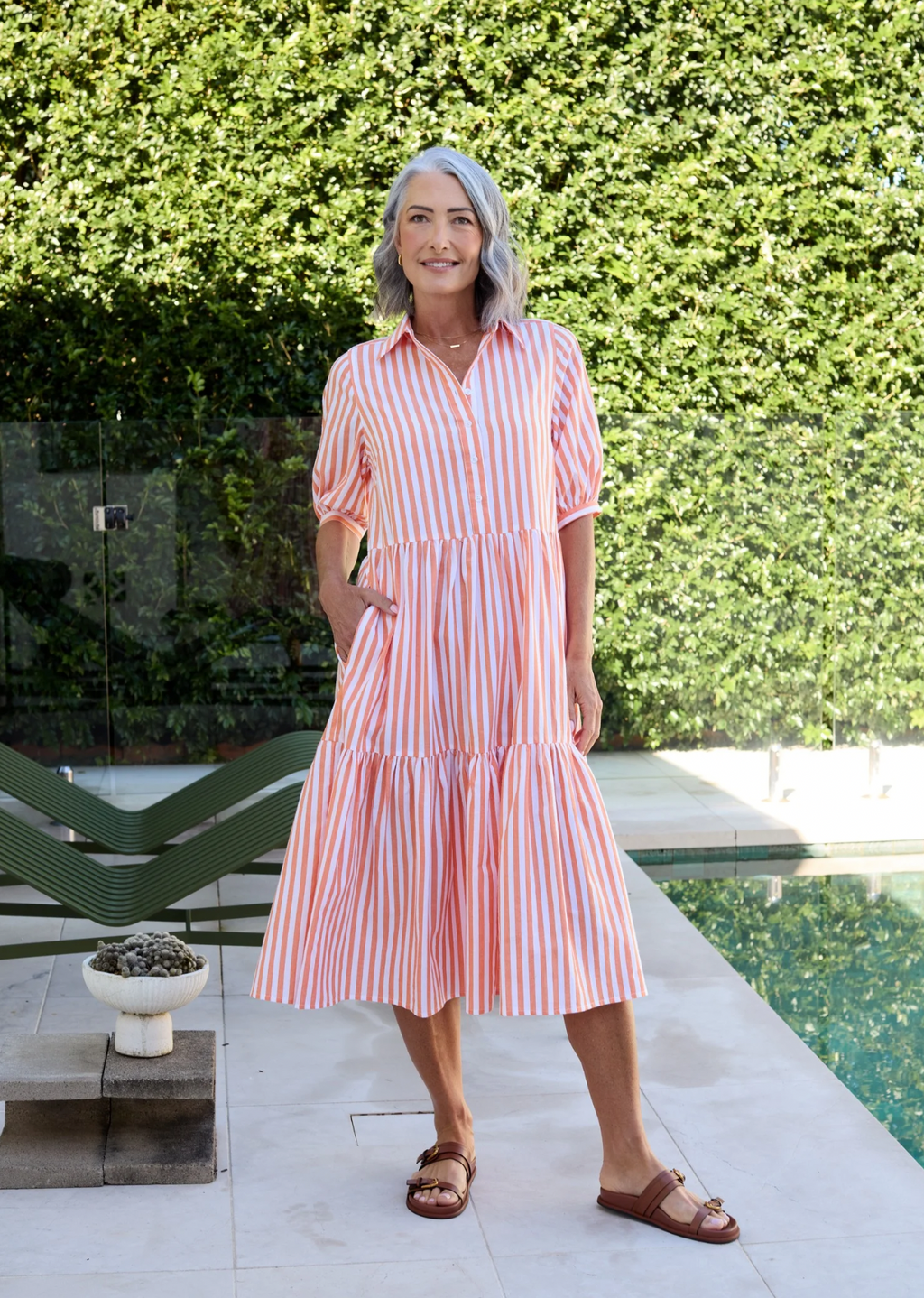 MARNIE SHIRTDRESS - TANGERINE - PETITE