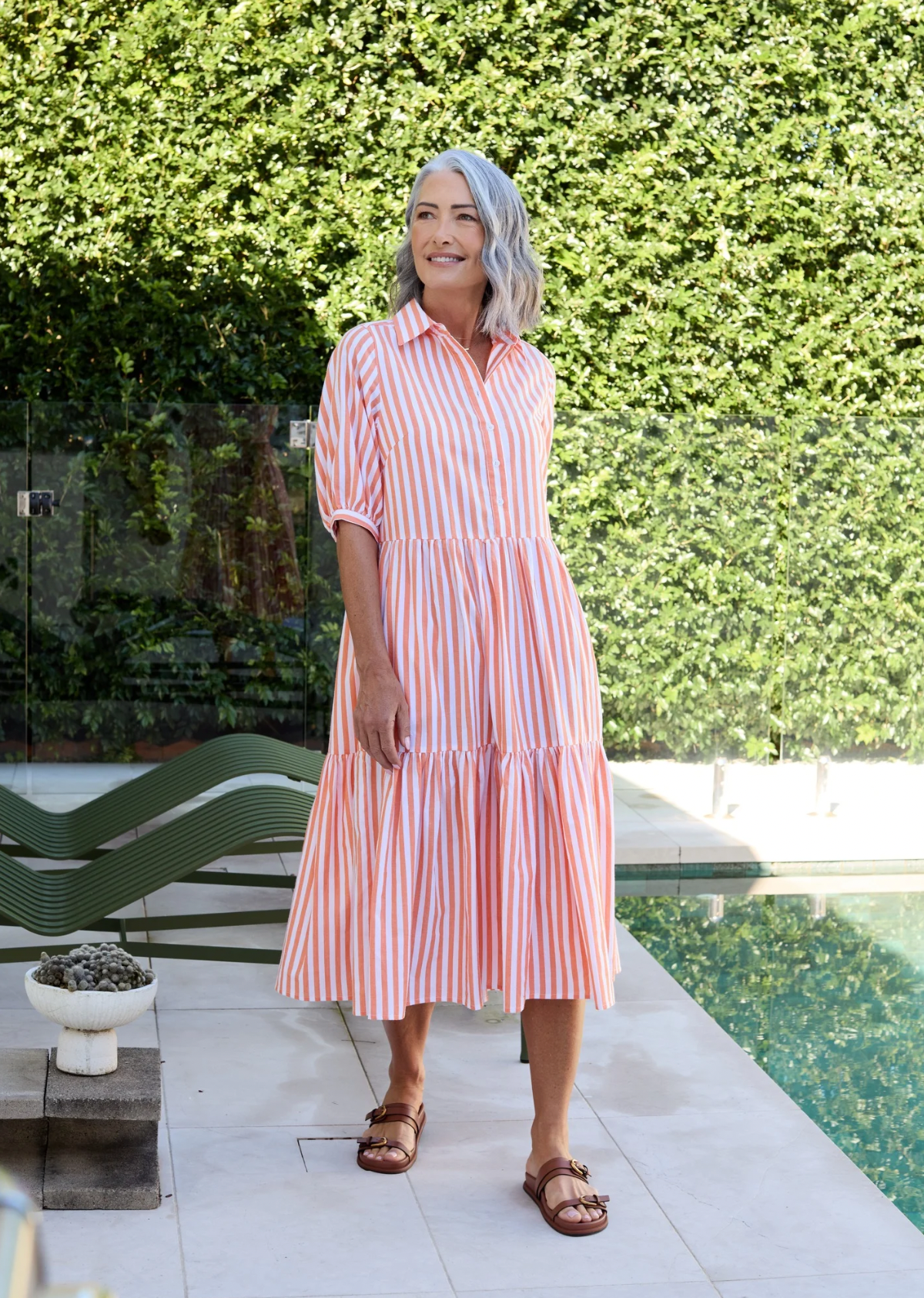 MARNIE SHIRTDRESS - TANGERINE - PETITE