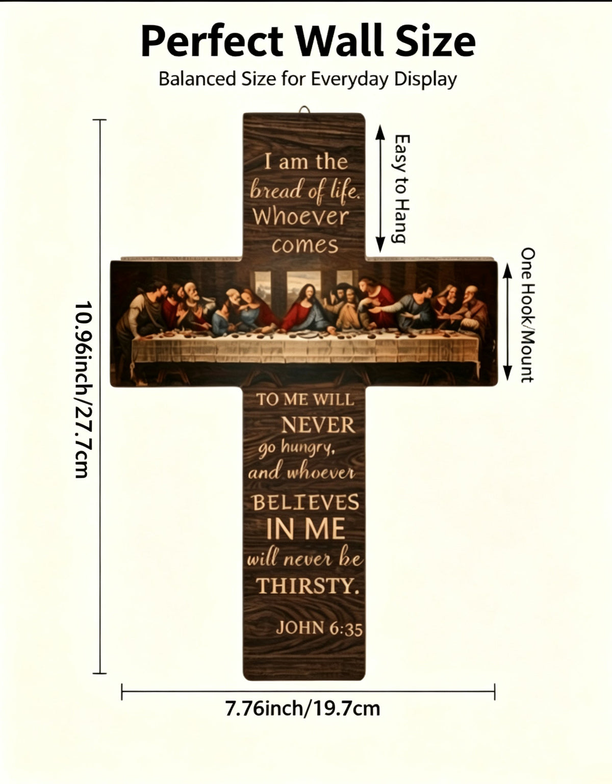 The Last Supper Vintage Wooden Cross Wall Decor
