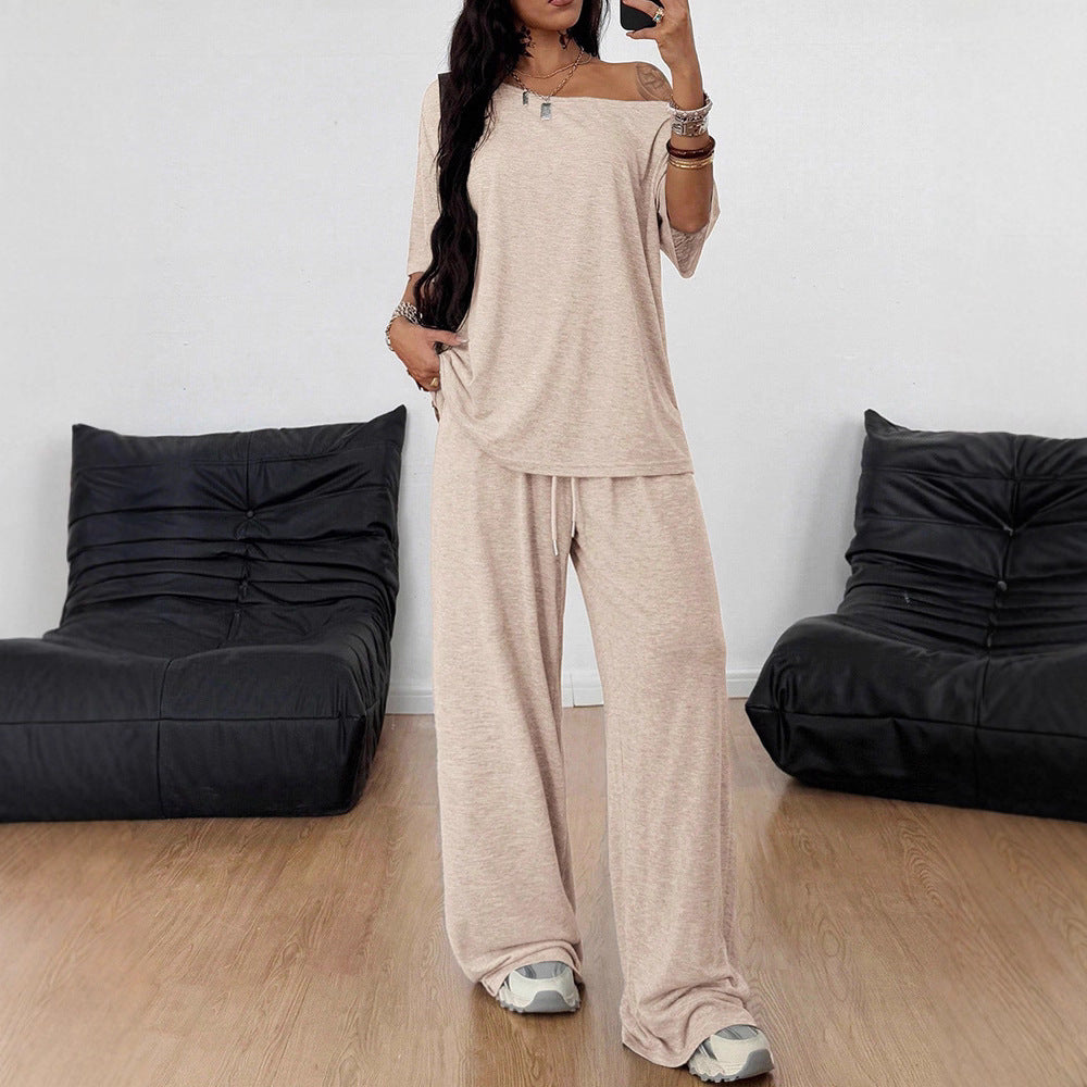 Off-Shoulder Luxe Loungewear Set