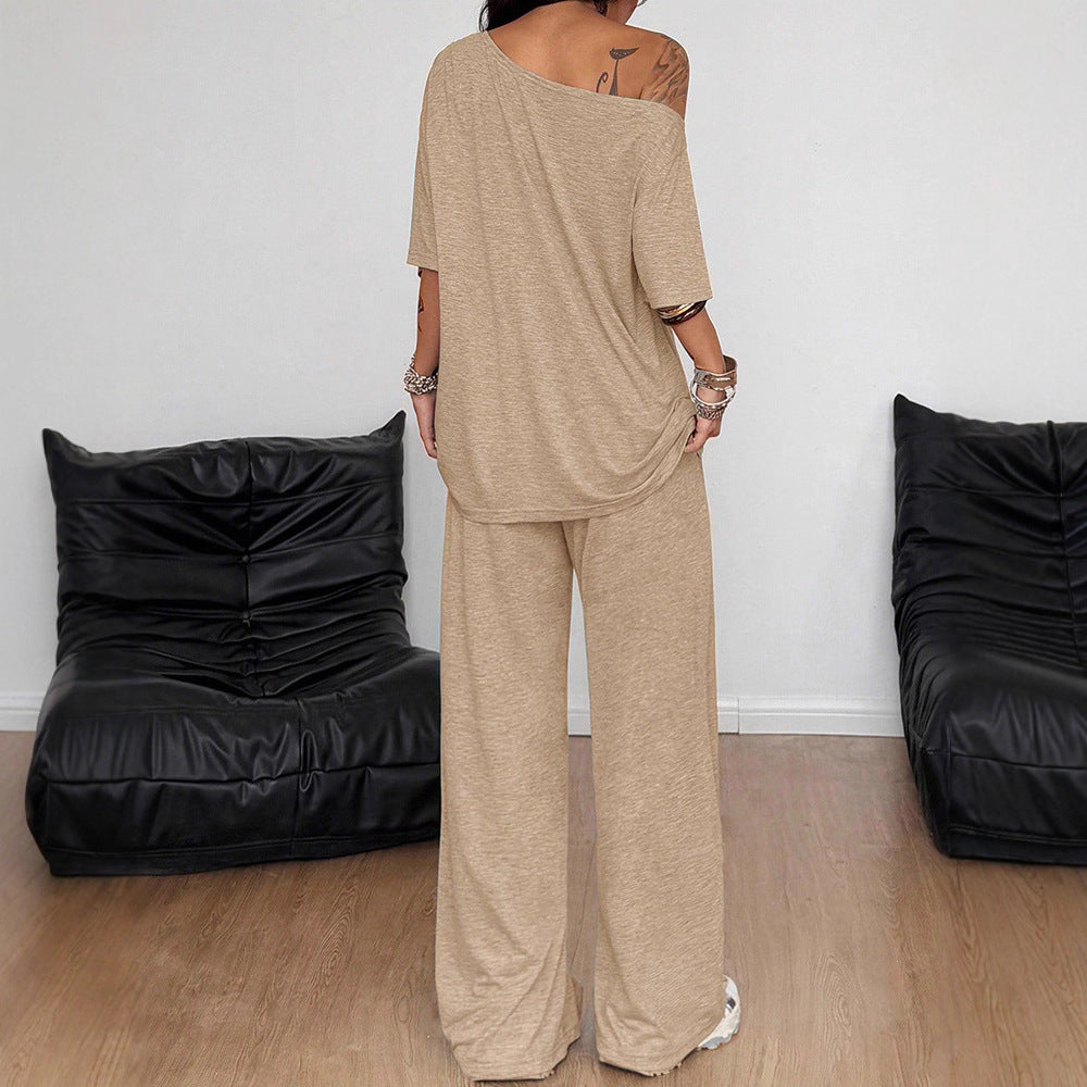 Off-Shoulder Luxe Loungewear Set